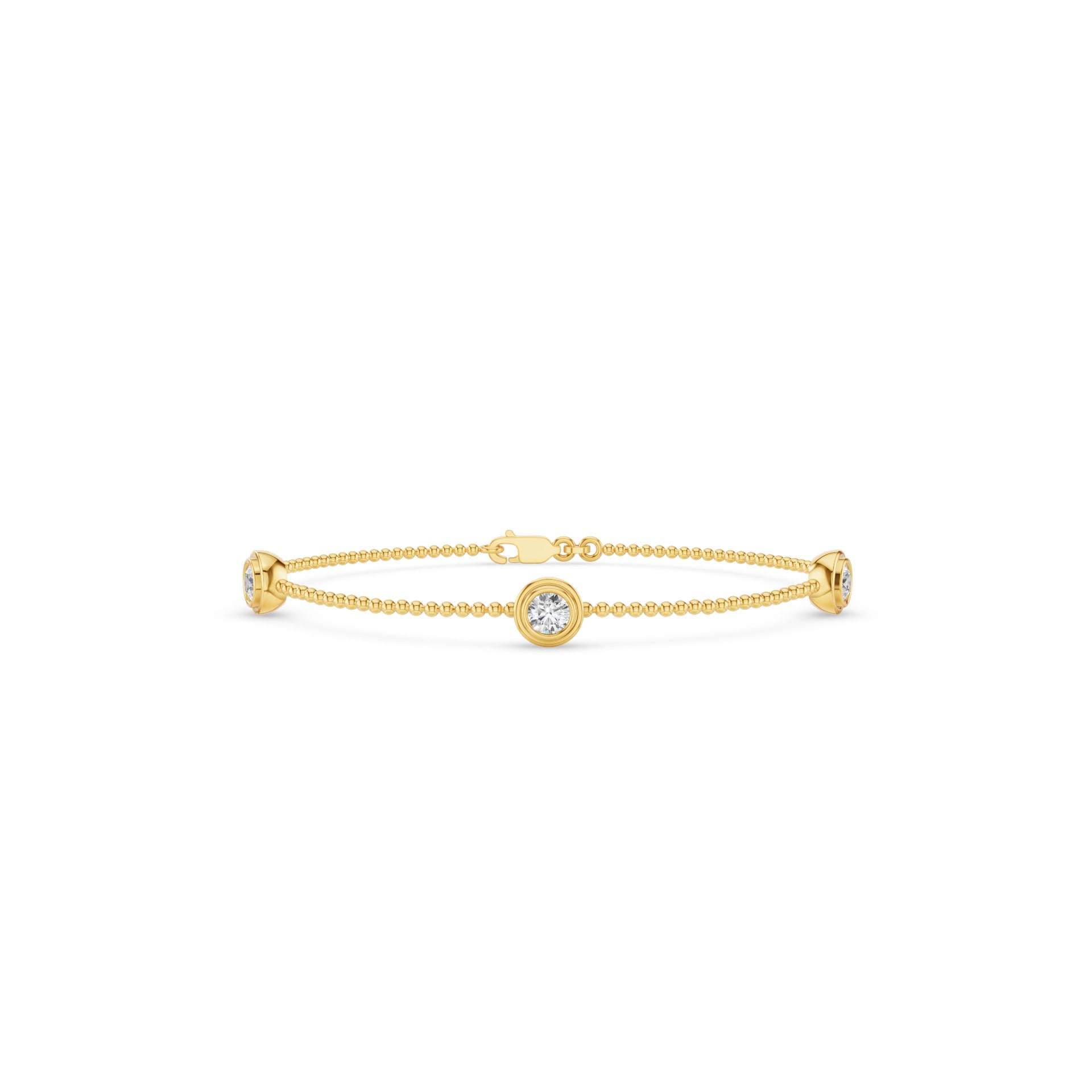 Stackable Beaded Gold Diamond Bracelet
