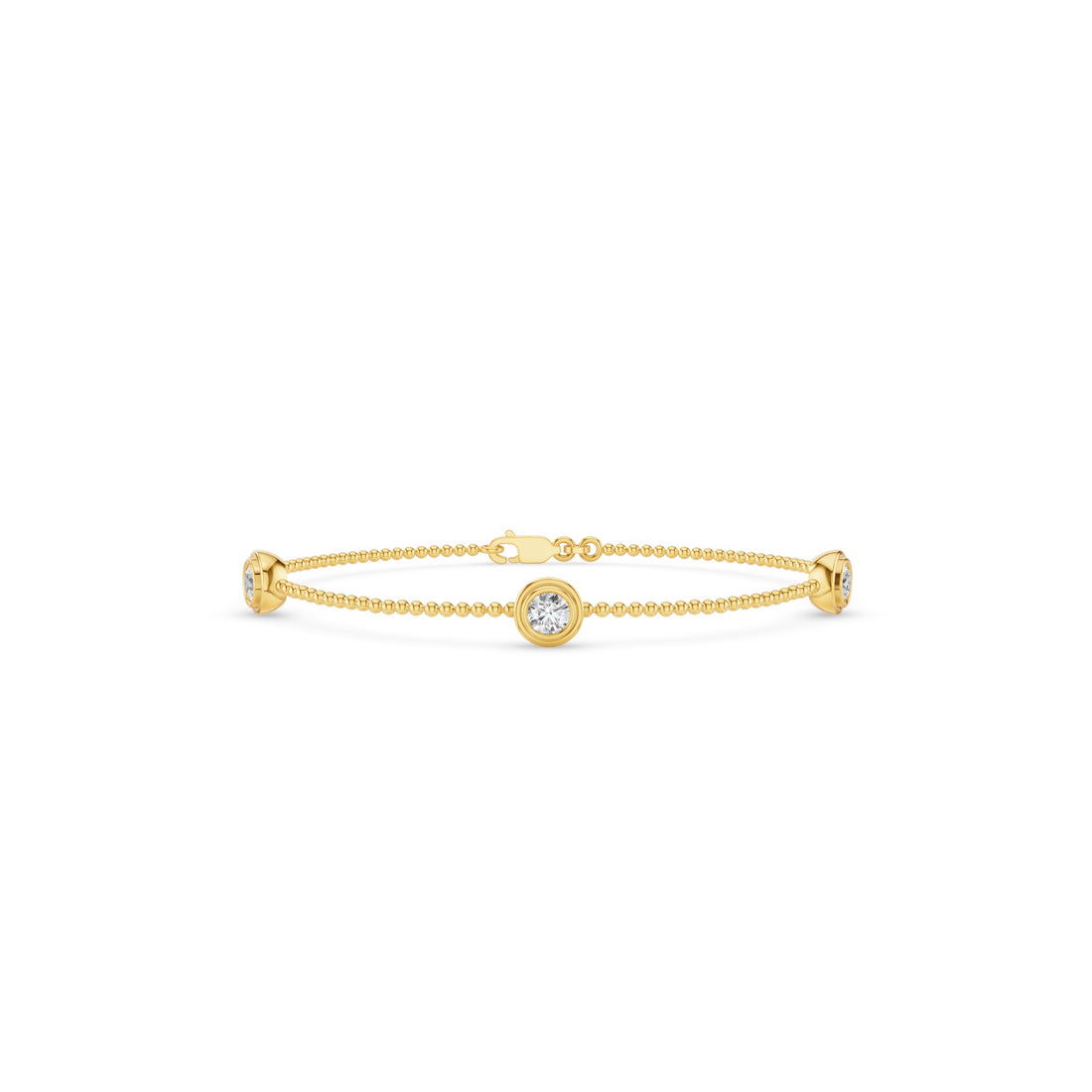 Stackable Beaded Gold Diamond Bracelet