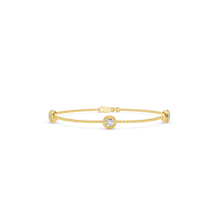 Stackable Beaded Gold Diamond Bracelet
