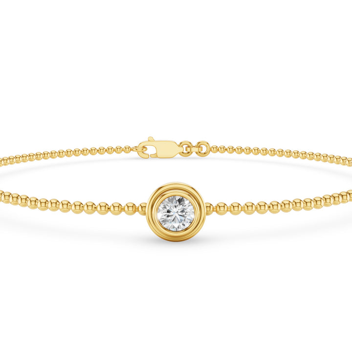 Stackable Beaded Gold Diamond Bracelet