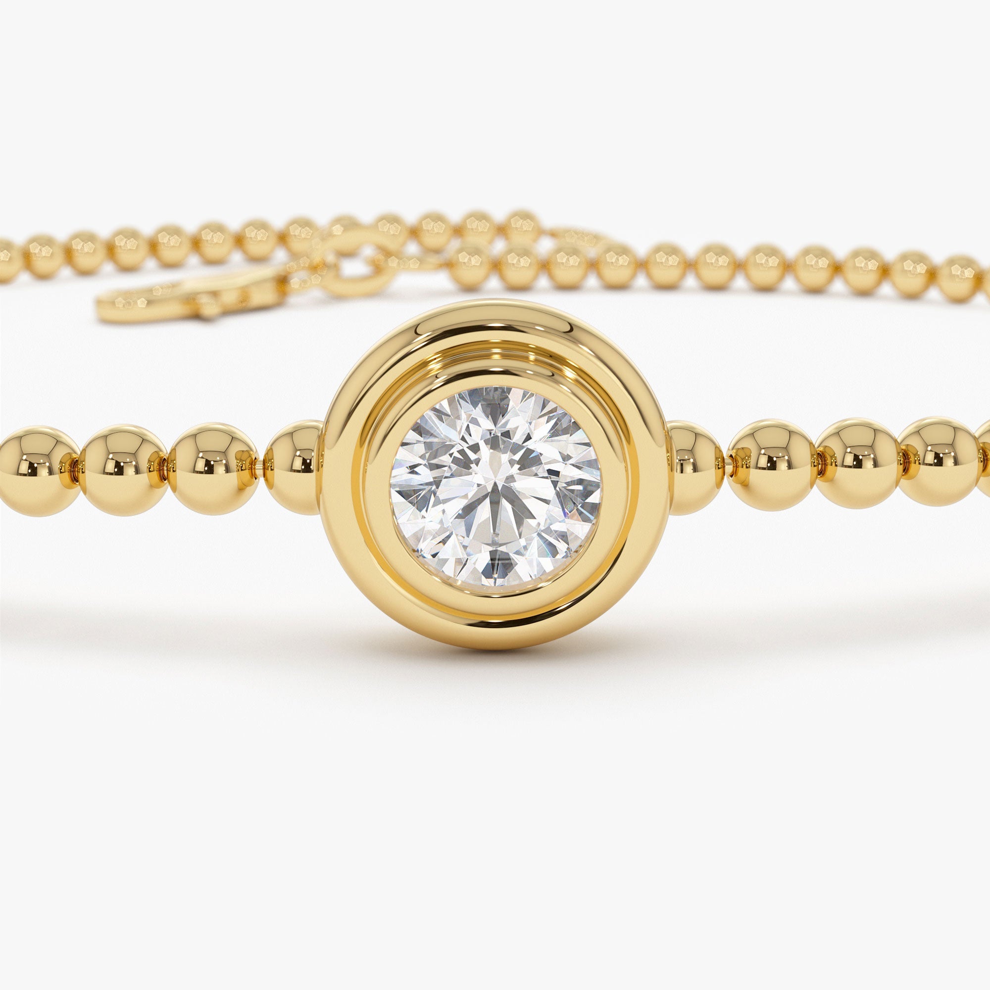 Stackable Beaded Gold Diamond Bracelet