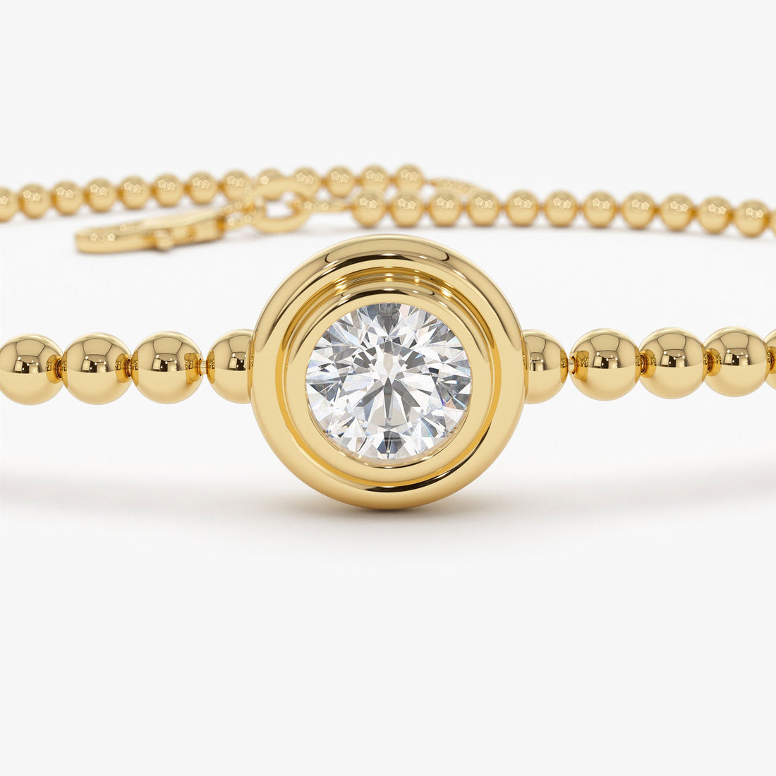 Stackable Beaded Gold Diamond Bracelet