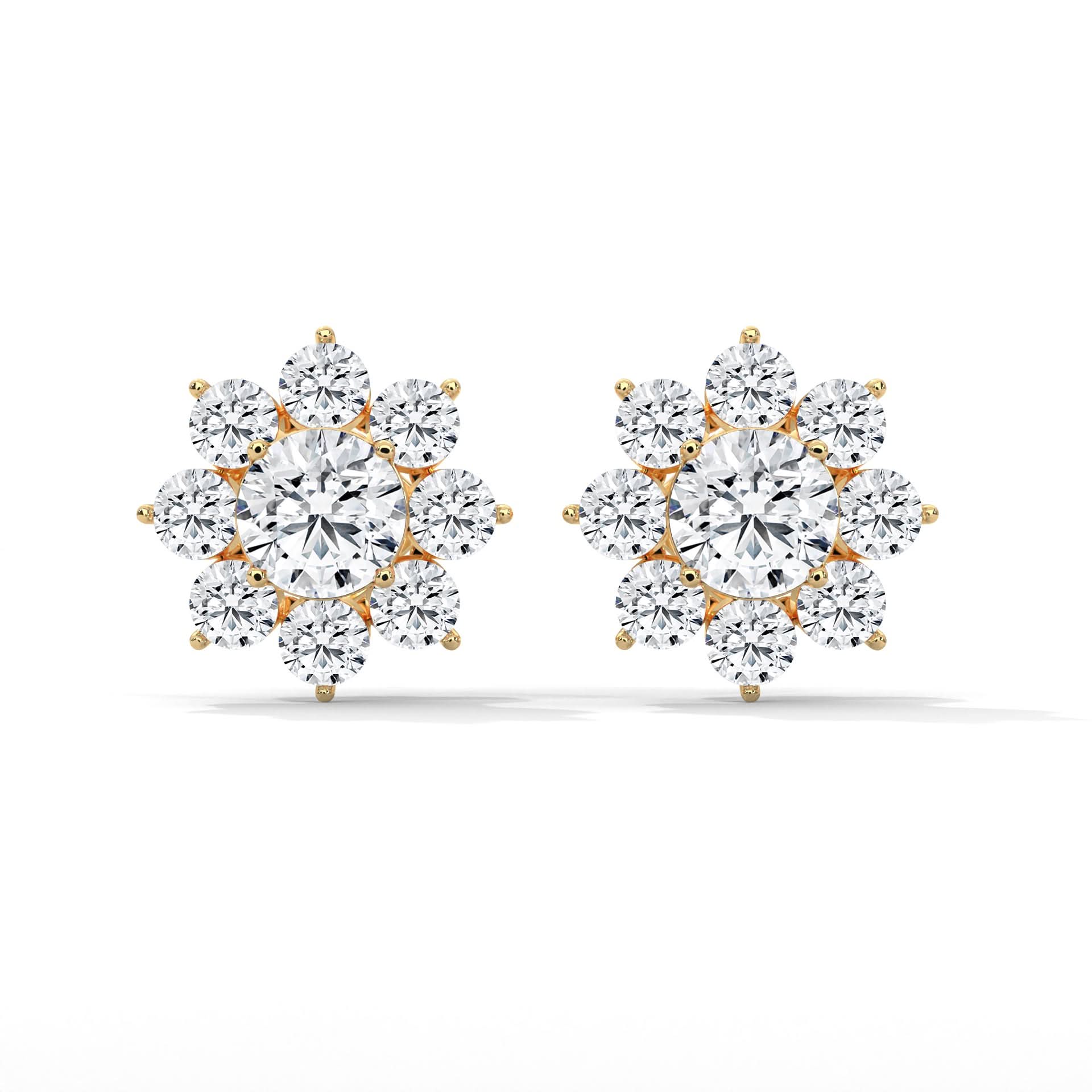 Sunburst Lab Gown Diamond Stud Earrings