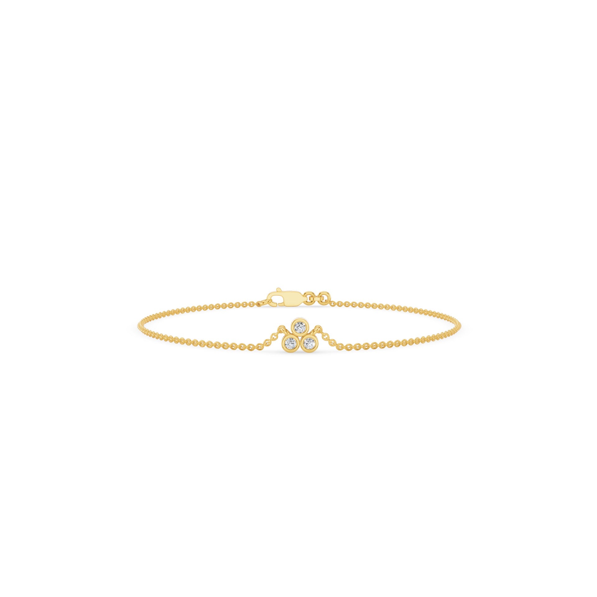 Three Stone Diamond Bezel Set Bracelet