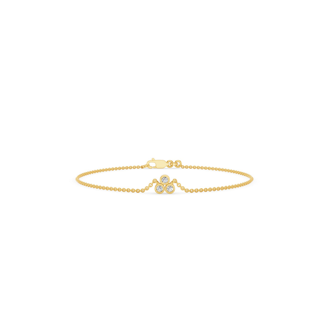 Three Stone Diamond Bezel Set Bracelet