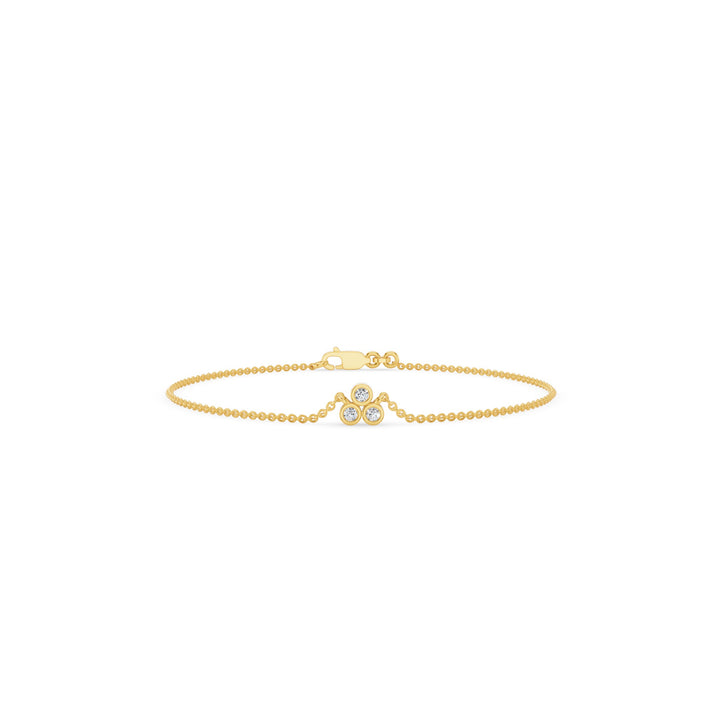 Three Stone Diamond Bezel Set Bracelet