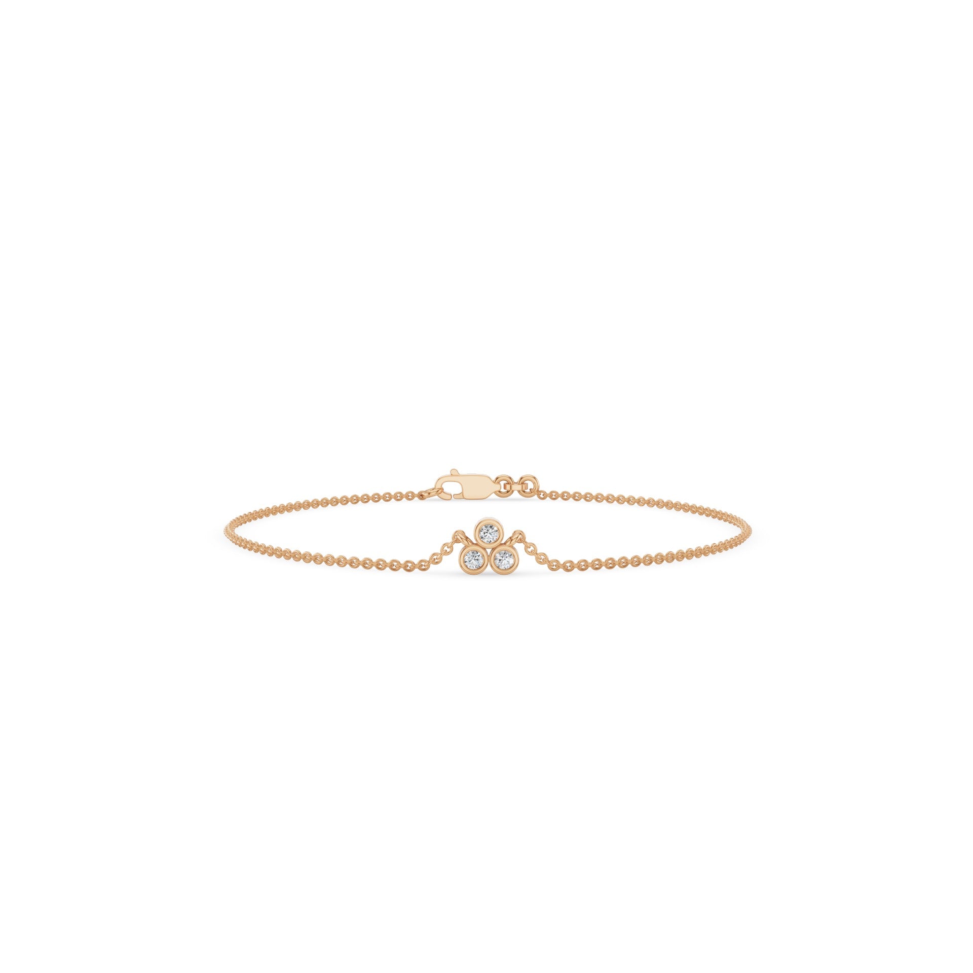 Three Stone Diamond Bezel Set Bracelet