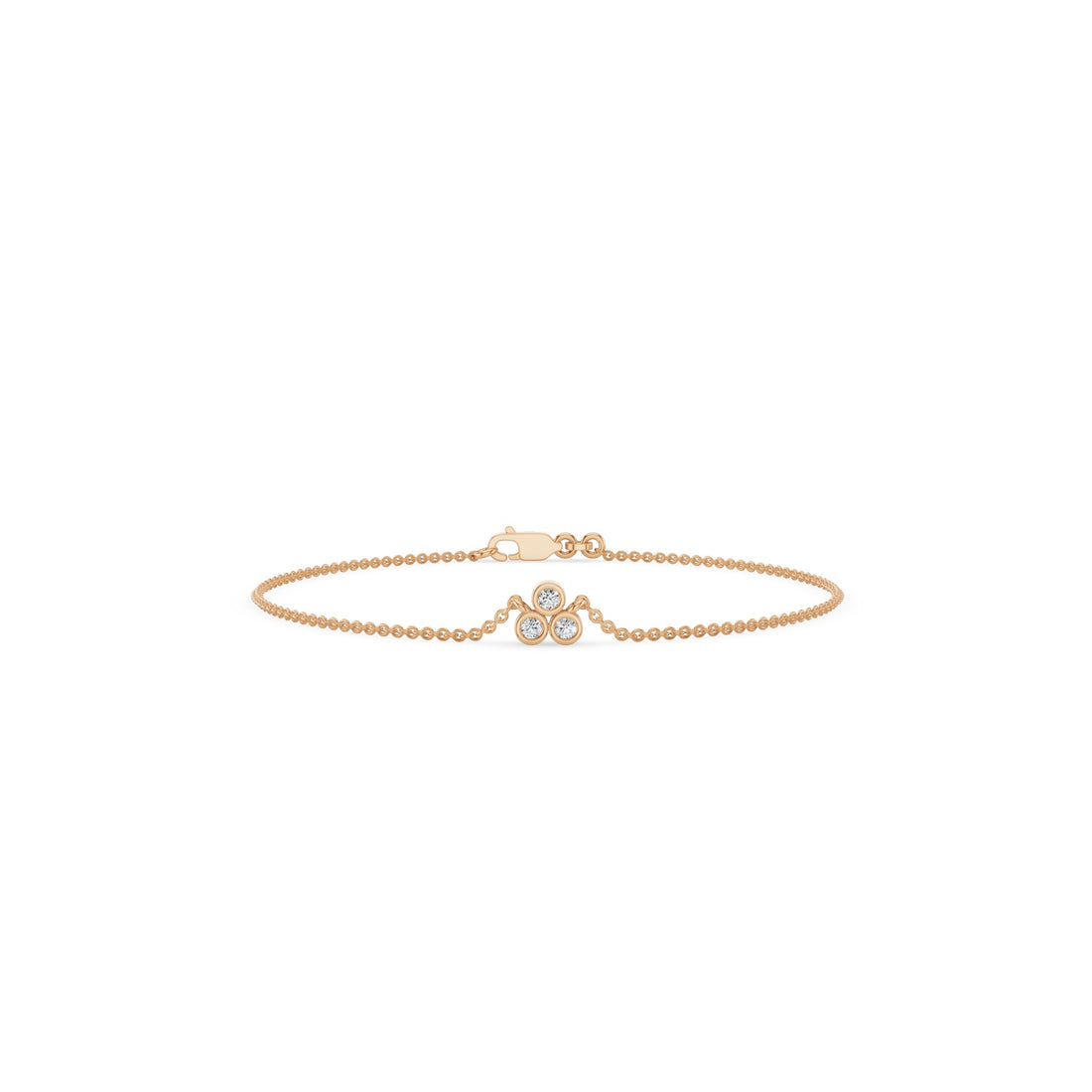 Three Stone Diamond Bezel Set Bracelet
