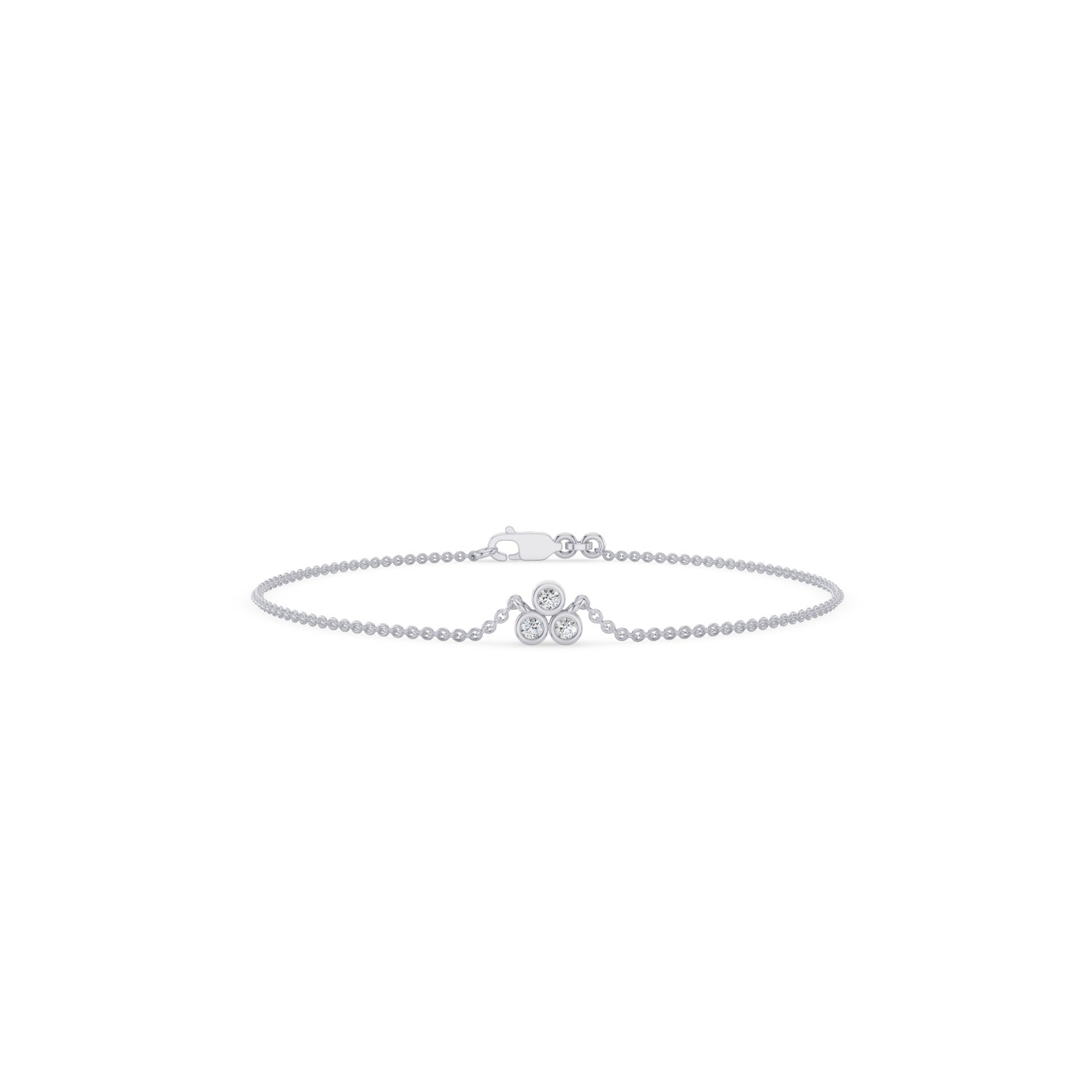 Three Stone Diamond Bezel Set Bracelet
