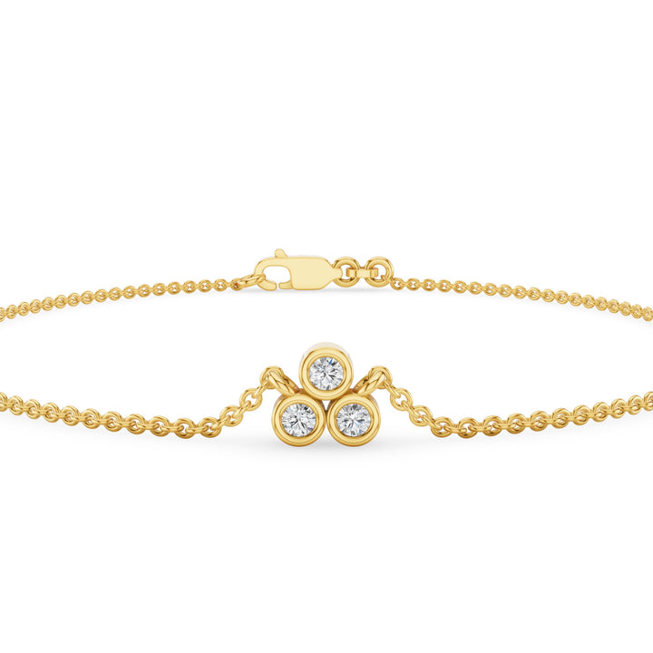 Three Stone Diamond Bezel Set Bracelet