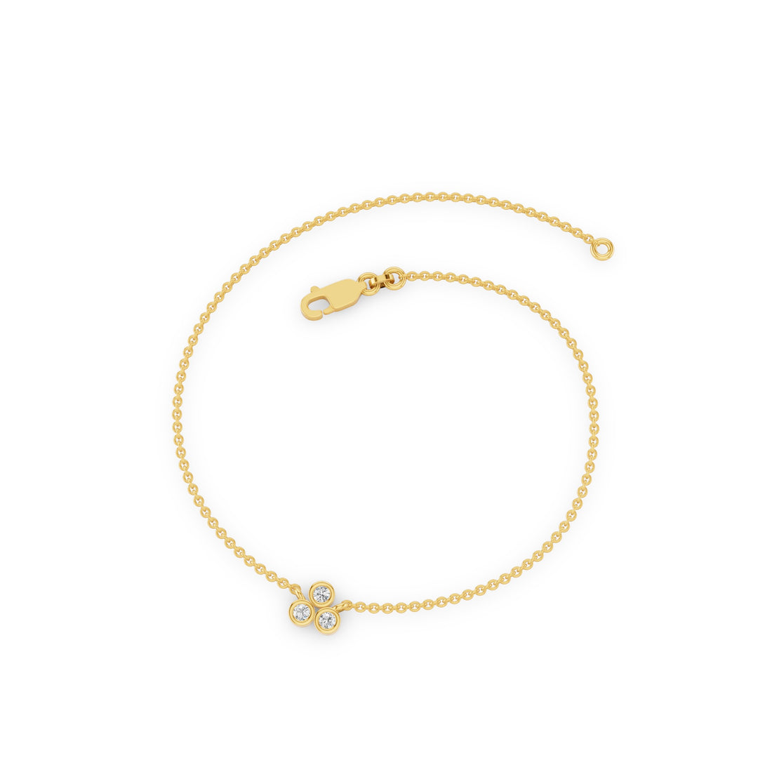 Three Stone Diamond Bezel Set Bracelet