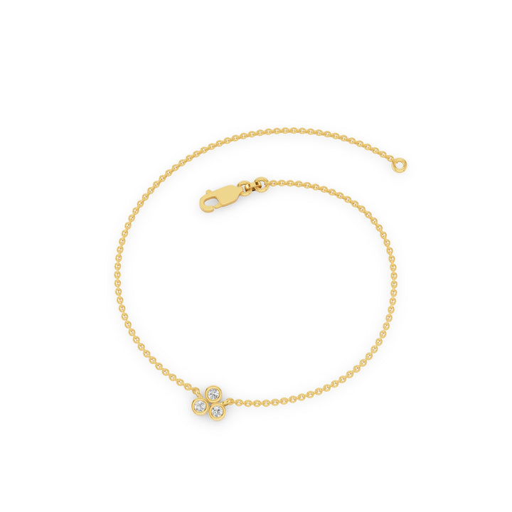 Three Stone Diamond Bezel Set Bracelet