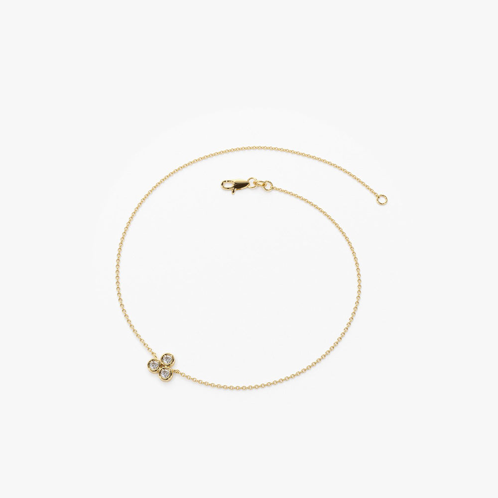 Three Stone Diamond Bezel Set Bracelet