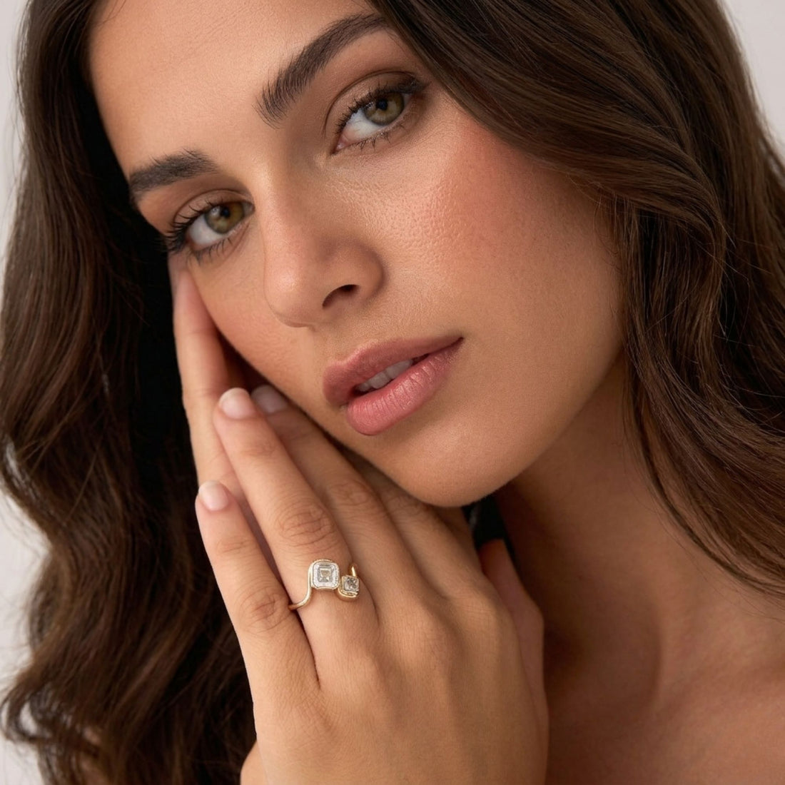 Toi et Moi Asscher Cut Lab Grown Diamond Unique Ring
