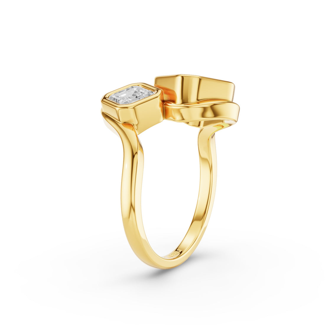 Toi et Moi Asscher Cut Lab Grown Diamond Unique Ring