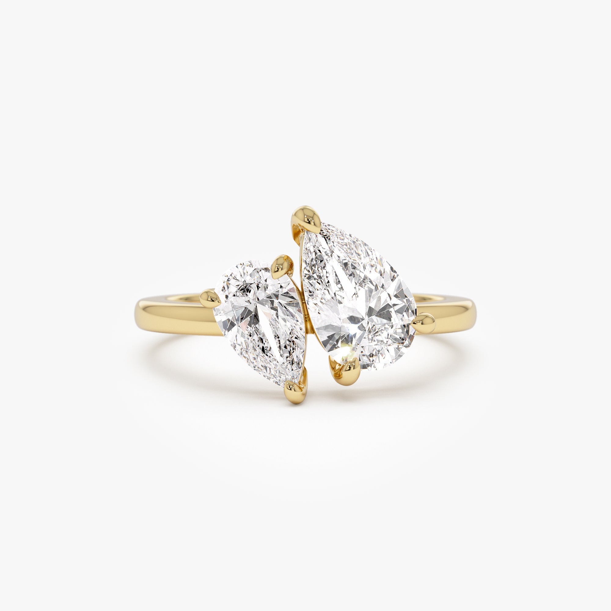 Toi et Moi Pear Shaped Lab Grown Diamond Ring