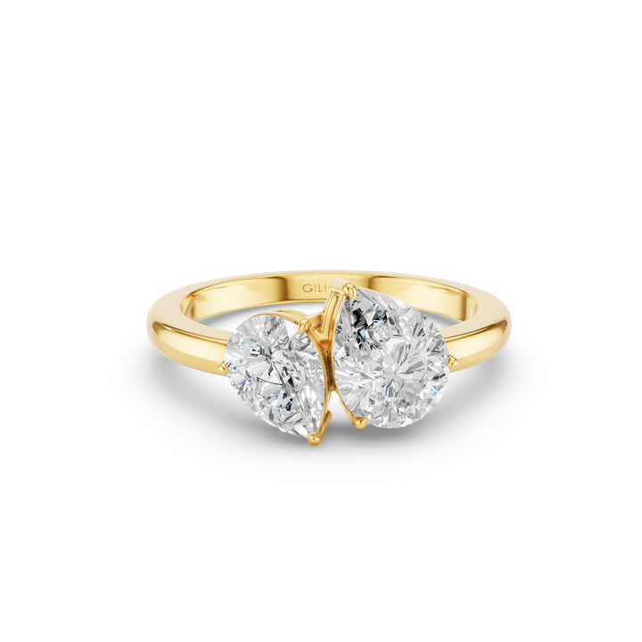 Toi et Moi Pear Shaped Lab Grown Diamond Ring