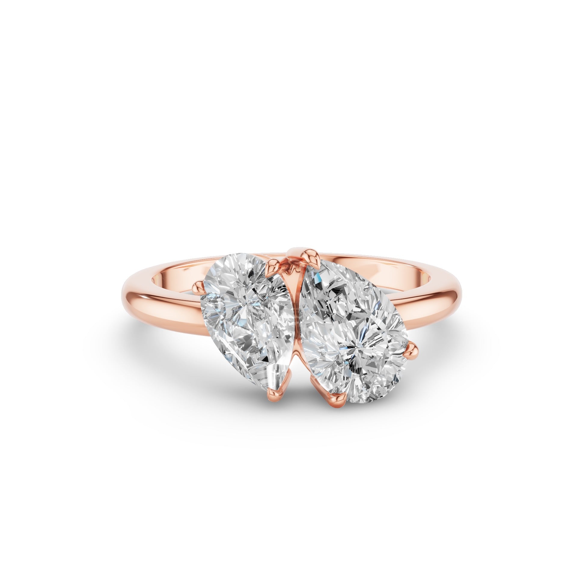 Toi et Moi Pear Shaped Lab Grown Diamond Ring