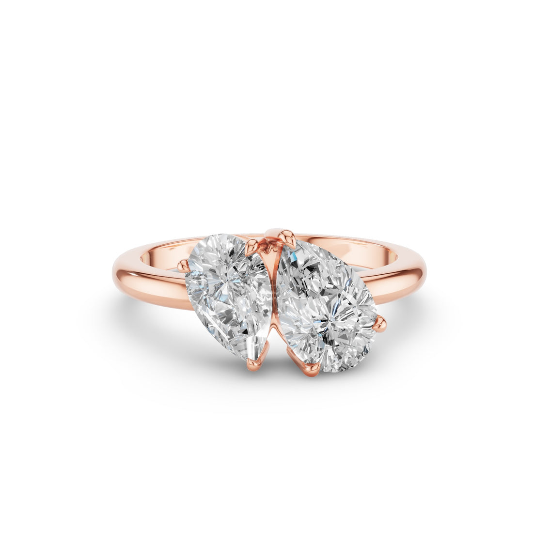 Toi et Moi Pear Shaped Lab Grown Diamond Ring