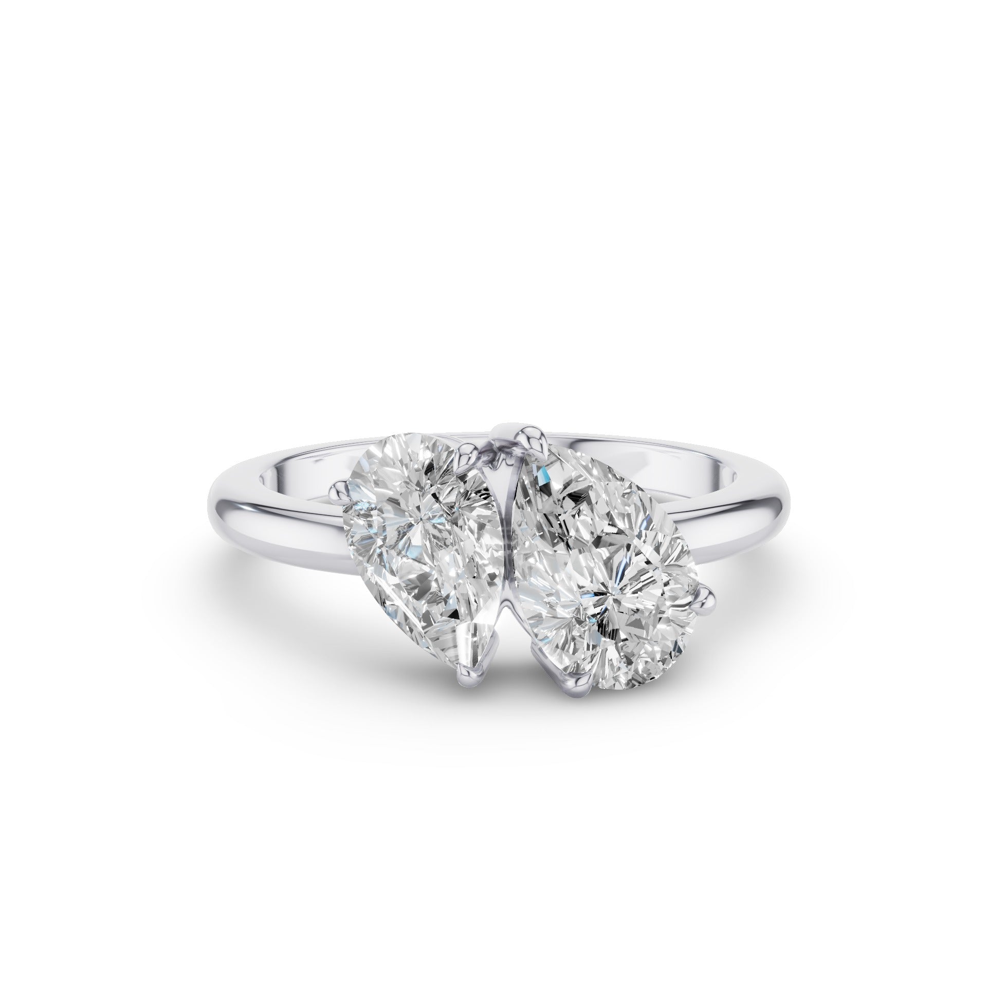 Toi et Moi Pear Shaped Lab Grown Diamond Ring