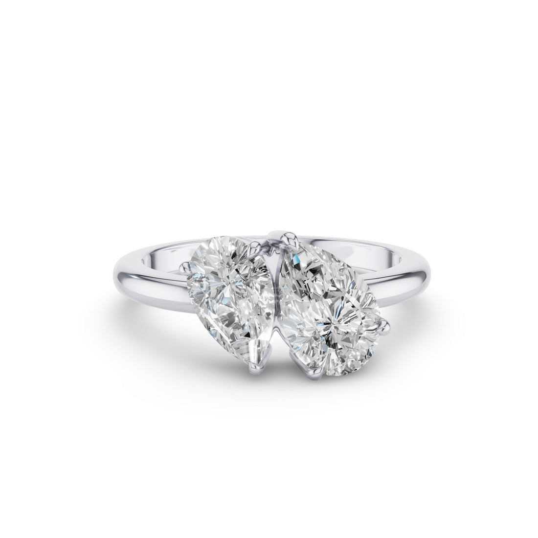 Toi et Moi Pear Shaped Lab Grown Diamond Ring