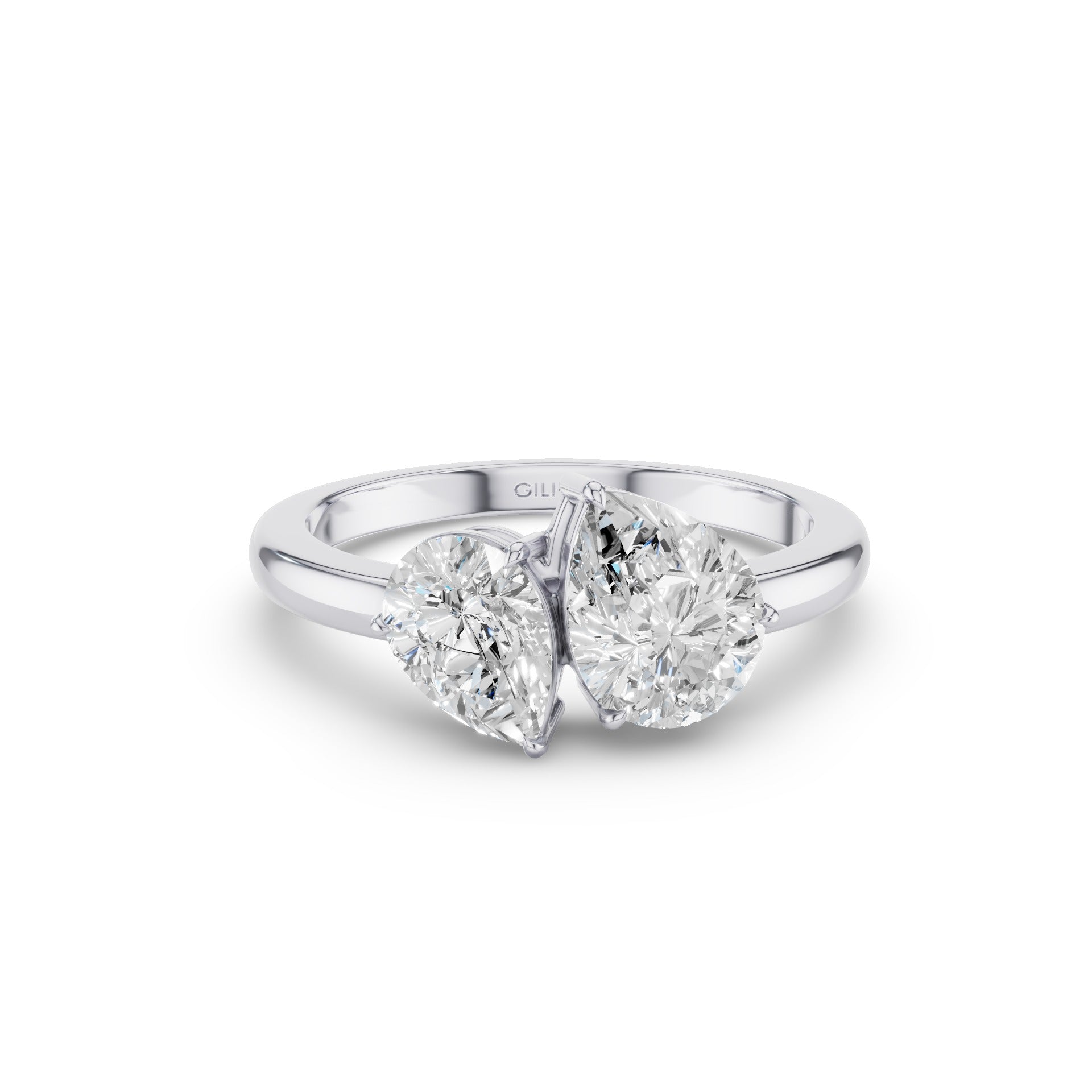 Toi et Moi Pear Shaped Lab Grown Diamond Ring