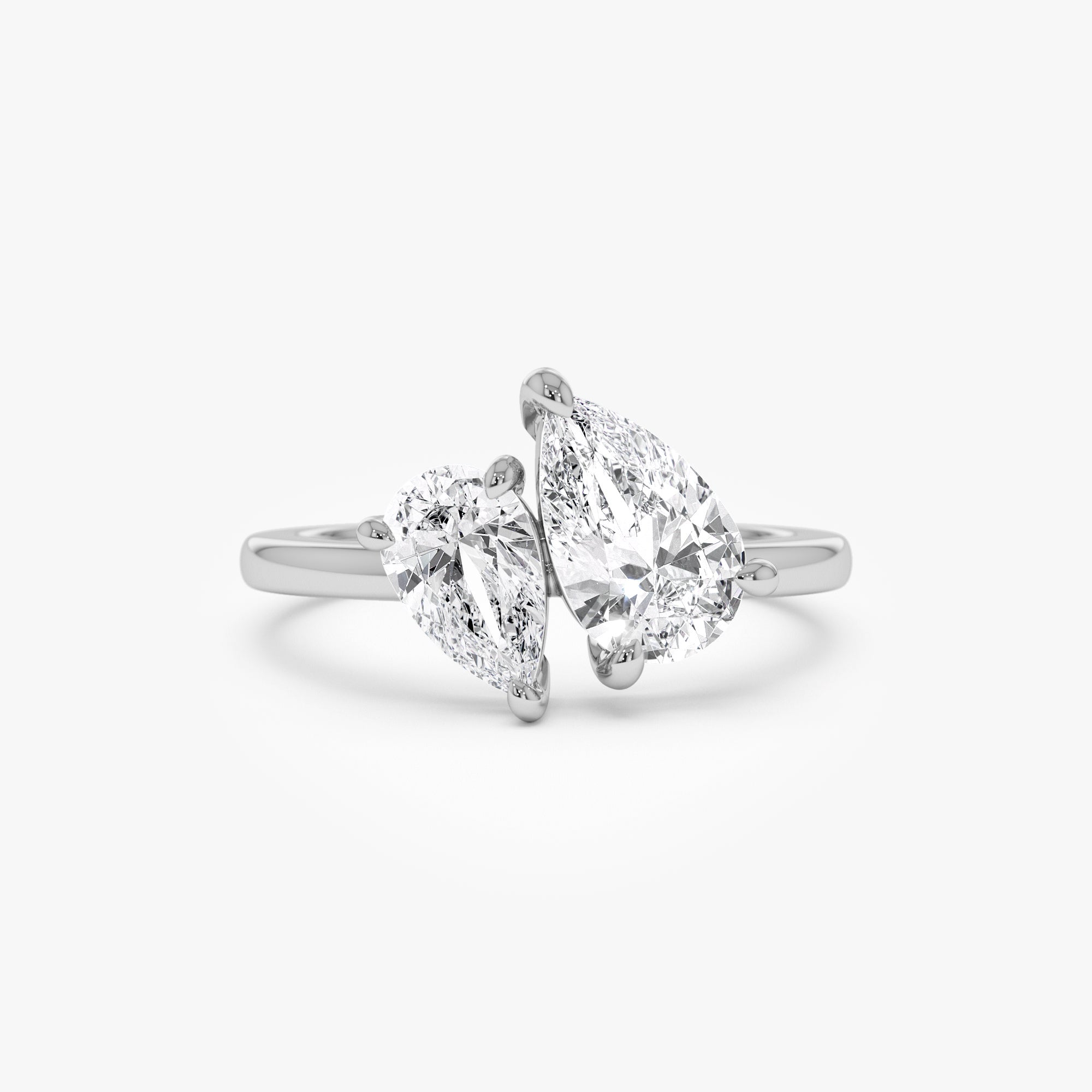 Toi et Moi Pear Shaped Lab Grown Diamond Ring