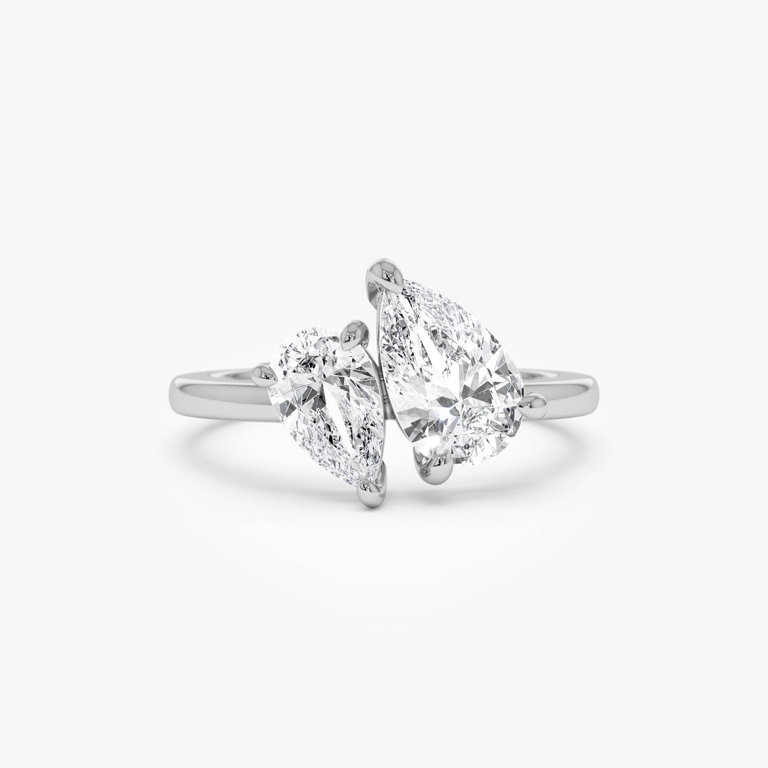 Toi et Moi Pear Shaped Lab Grown Diamond Ring