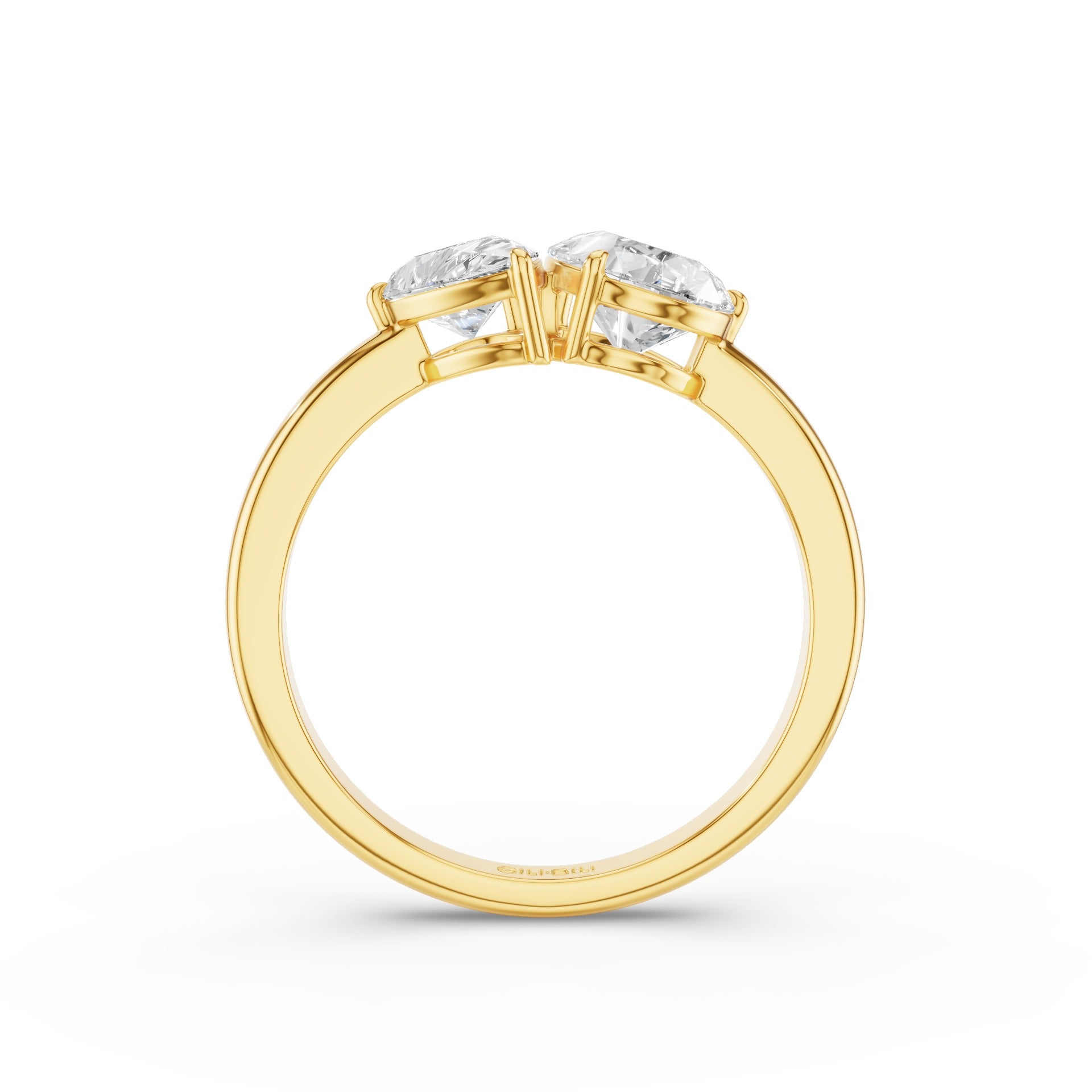 Toi et Moi Pear Shaped Lab Grown Diamond Ring