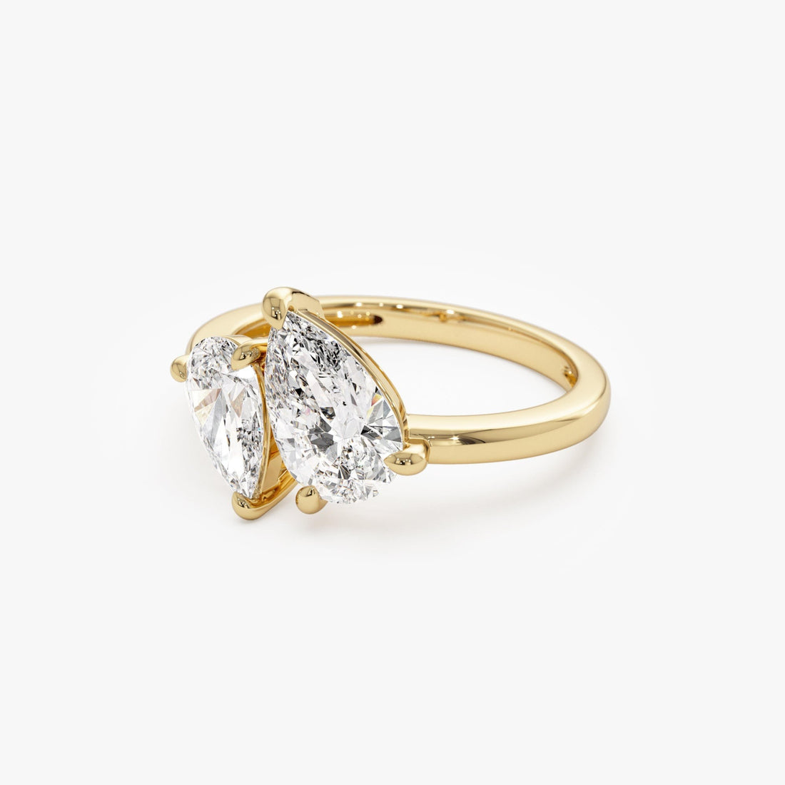 Toi et Moi Pear Shaped Lab Grown Diamond Ring