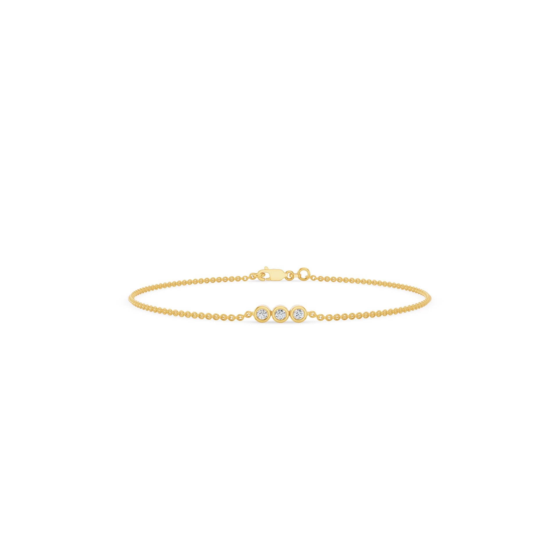 Triple Diamond Bezel Bracelet