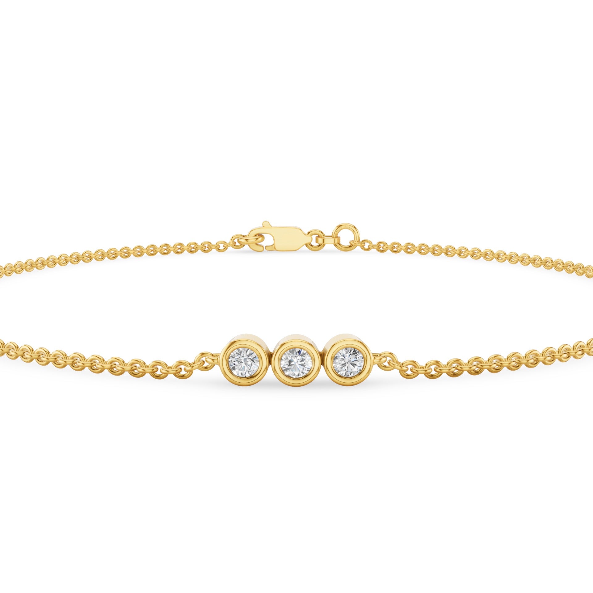 Triple Diamond Bezel Bracelet