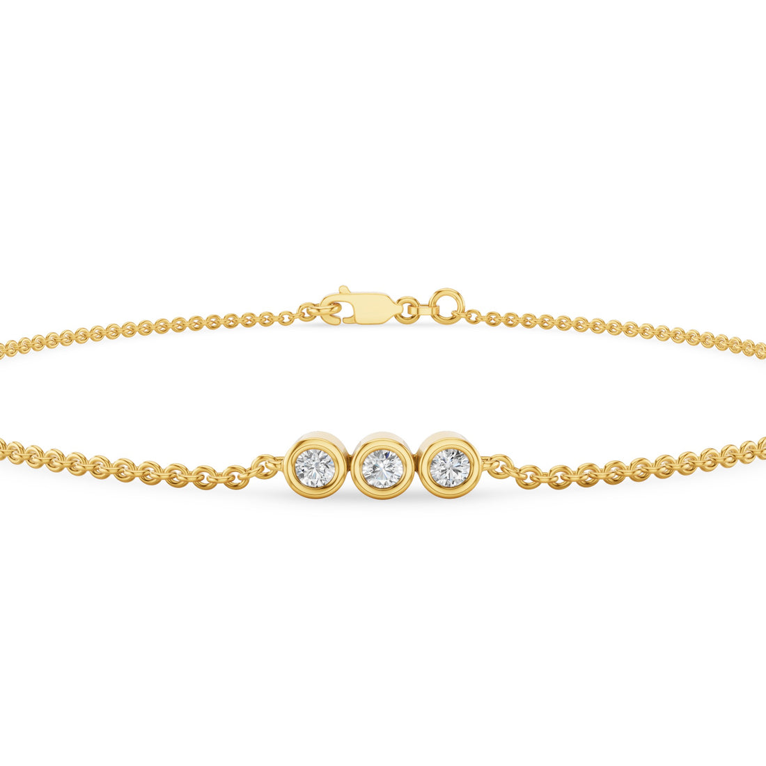Triple Diamond Bezel Bracelet
