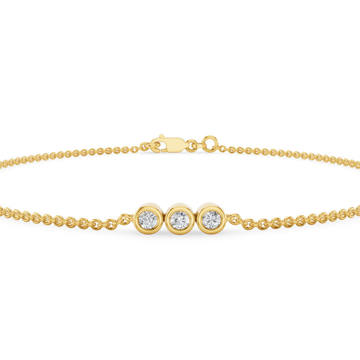 Triple Diamond Bezel Bracelet
