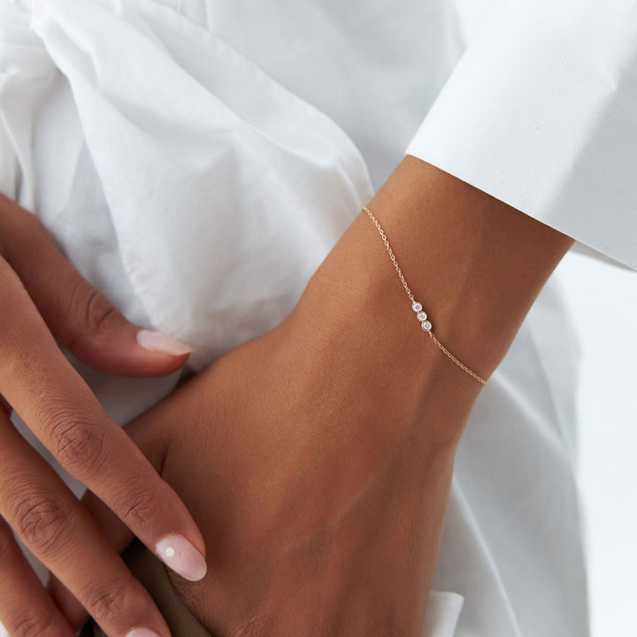 Triple Diamond Bezel Bracelet