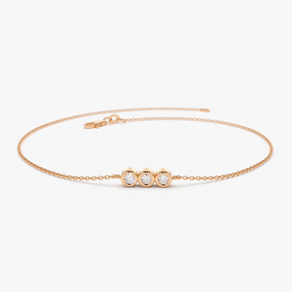 Triple Diamond Bezel Bracelet