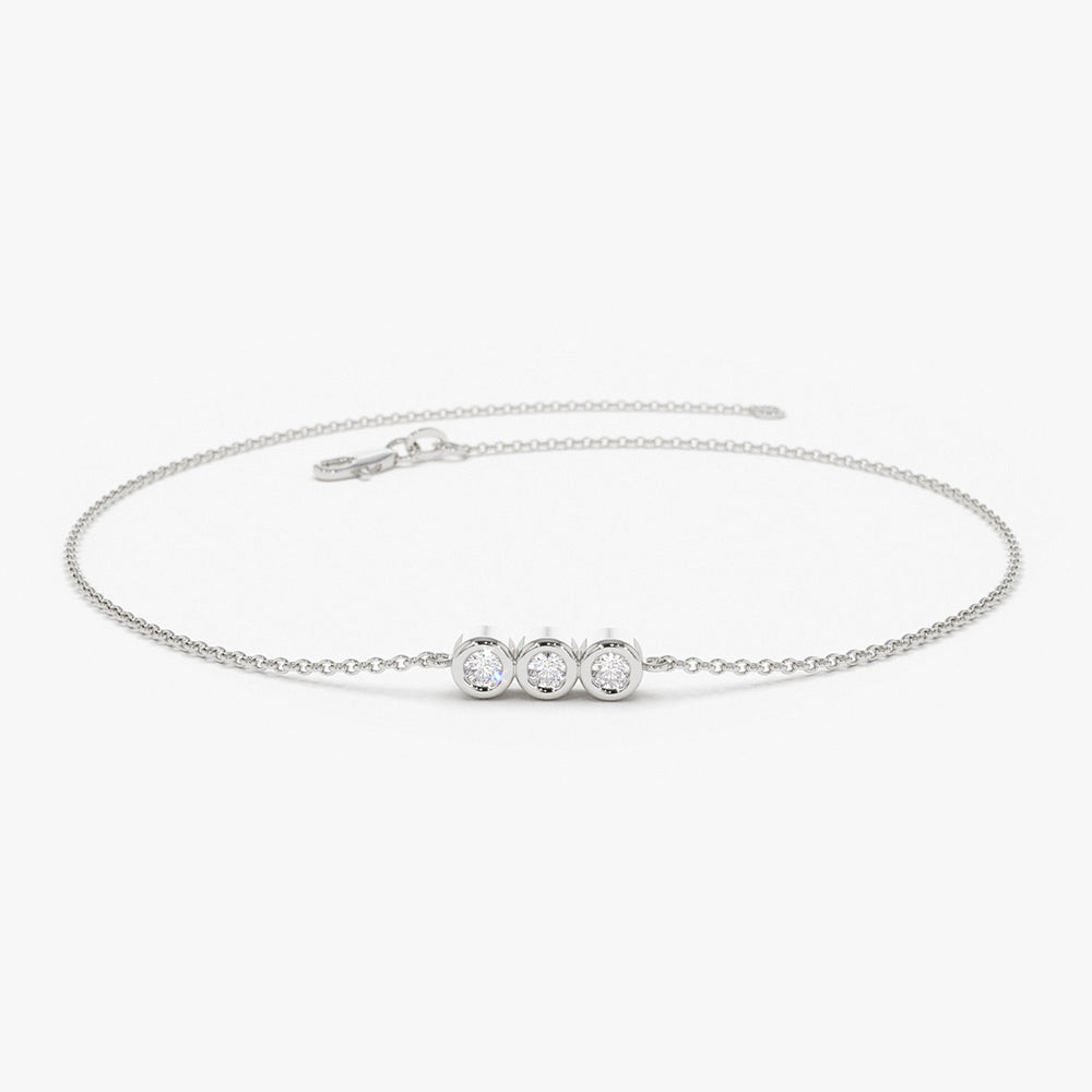 Triple Diamond Bezel Bracelet