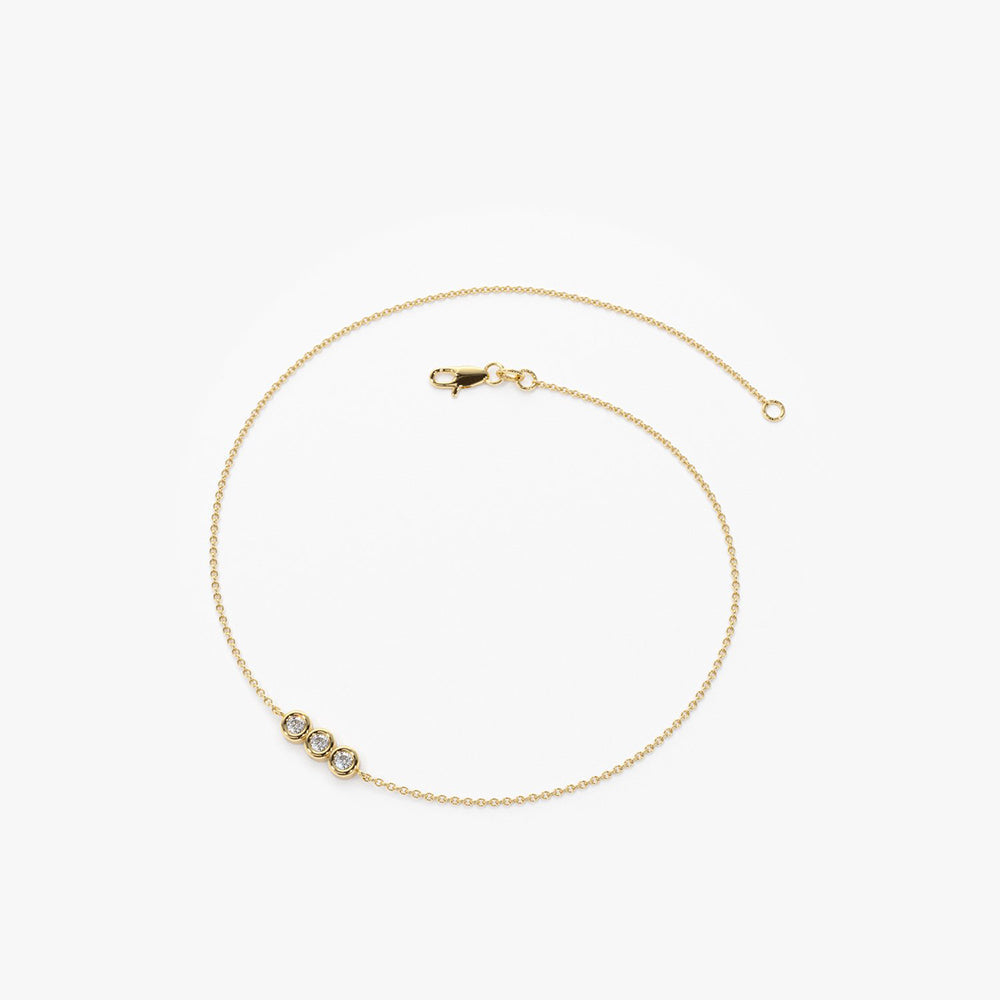 Triple Diamond Bezel Bracelet