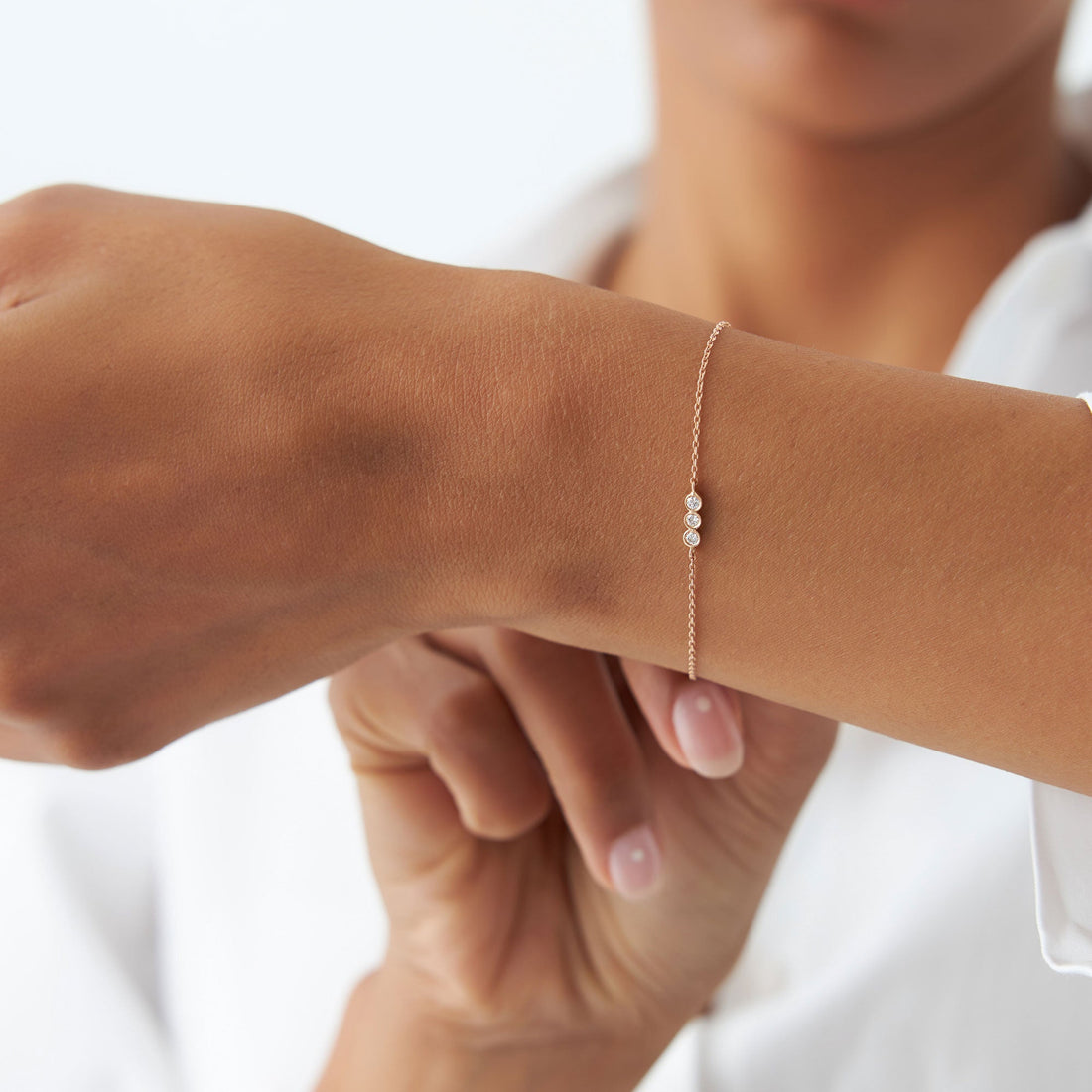 Triple Diamond Bezel Bracelet