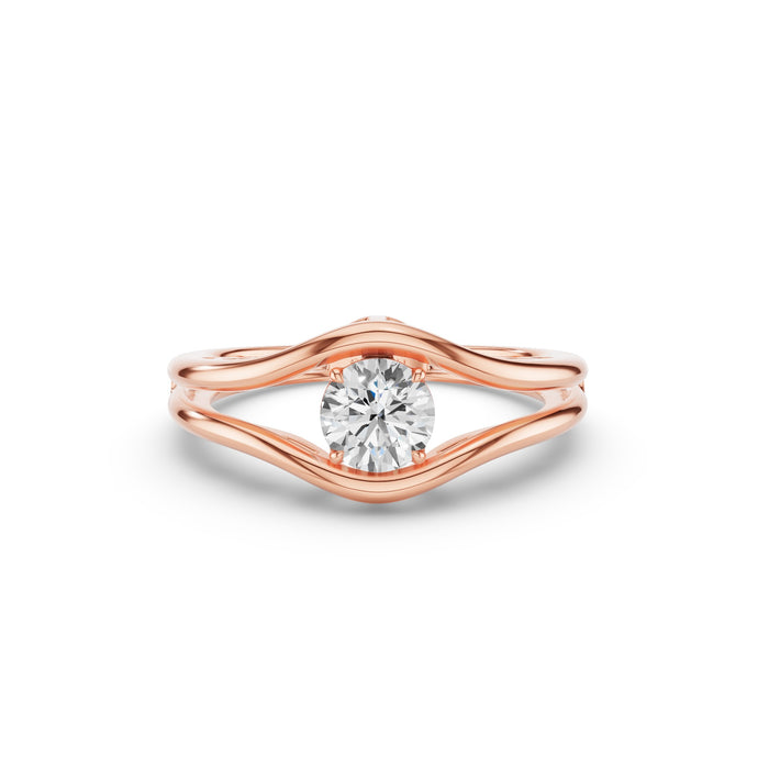 Unique Split Shank Round Lab Grown Diamond Engagement Ring