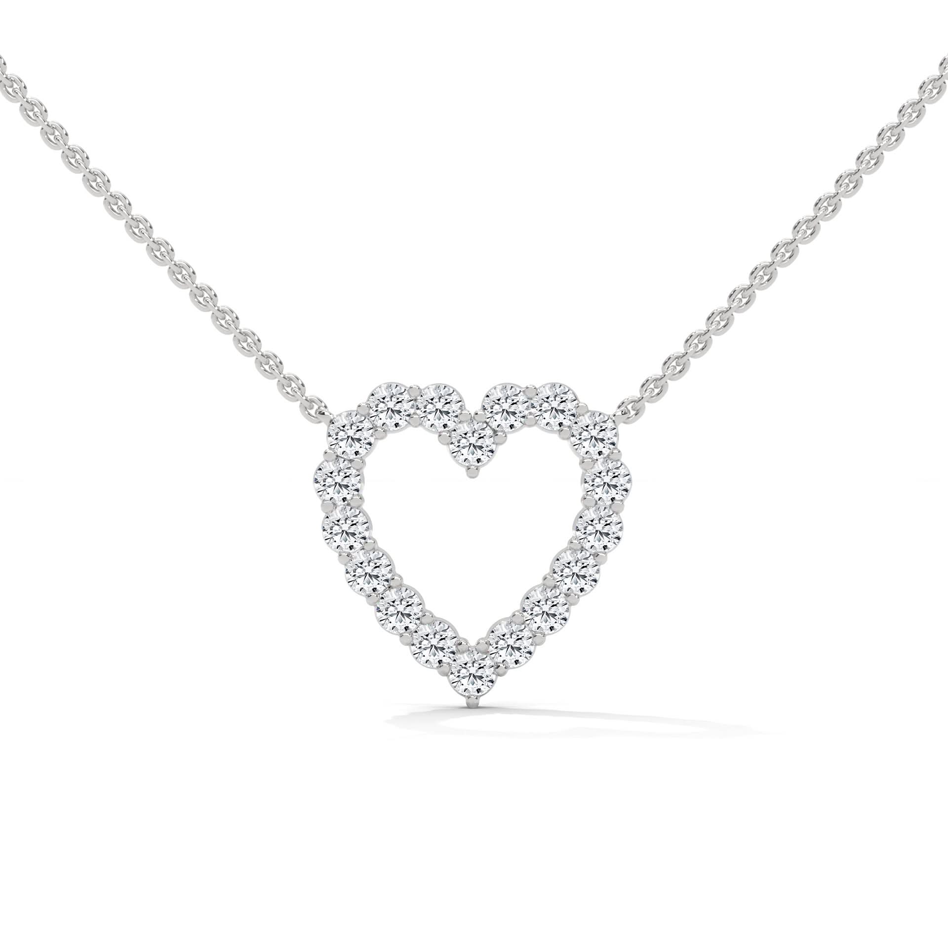 Lab Diamond heart shaped necklace 