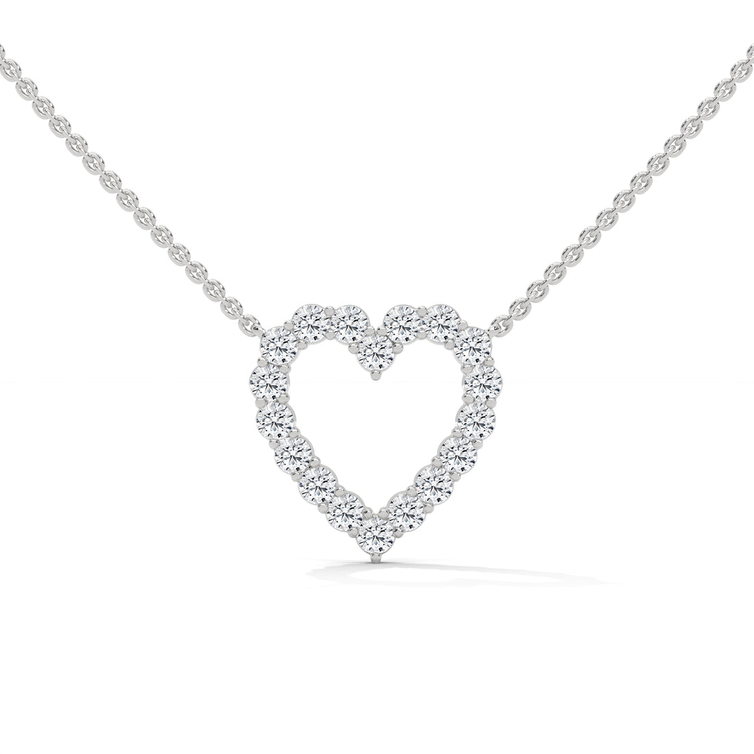 Lab Diamond heart shaped necklace 