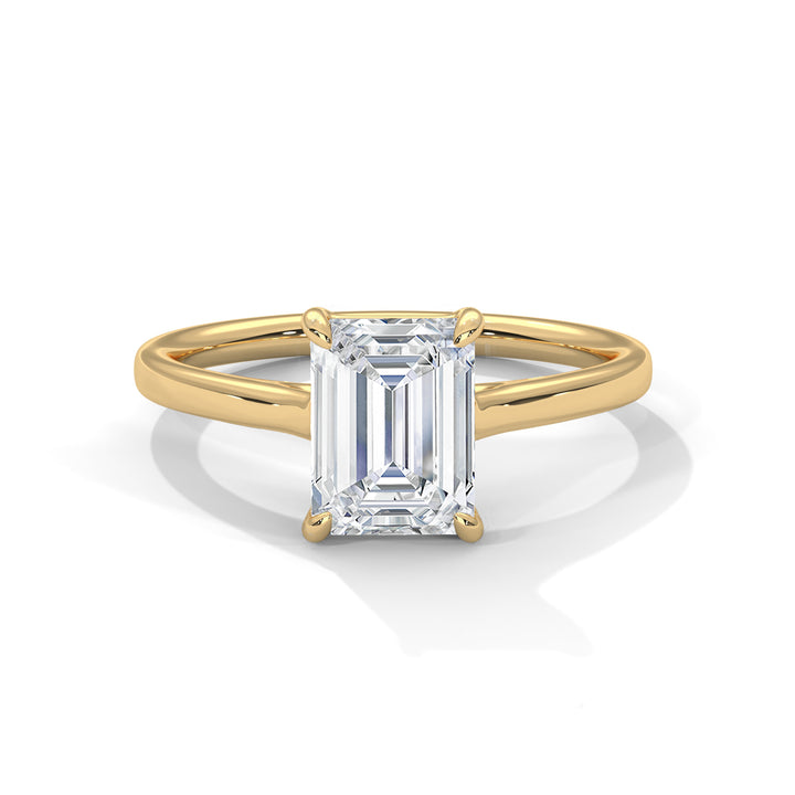 1 Carat Cathedral Emerald Solitaire  Lab Diamond Engagement Ring