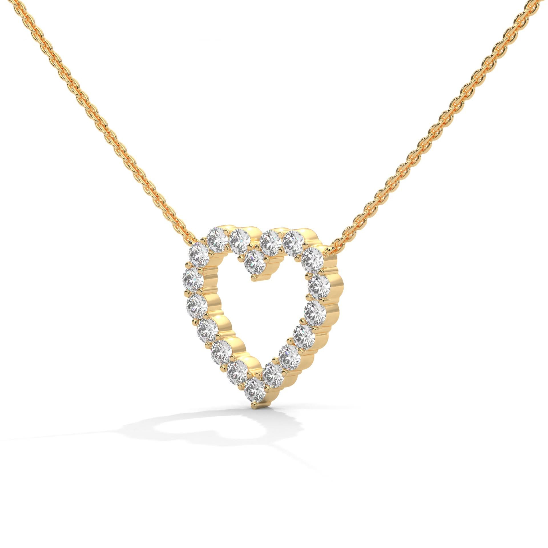 Gold heart-shaped necklace 