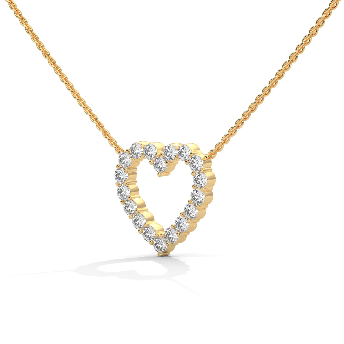 Gold heart-shaped necklace 