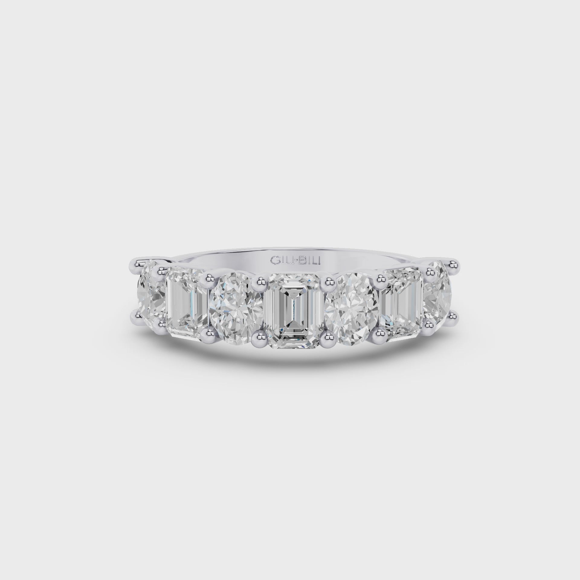Emerald Oval Lab Grown Diamond Anniversary Band