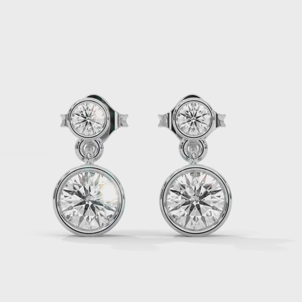 Bezel set stud earring