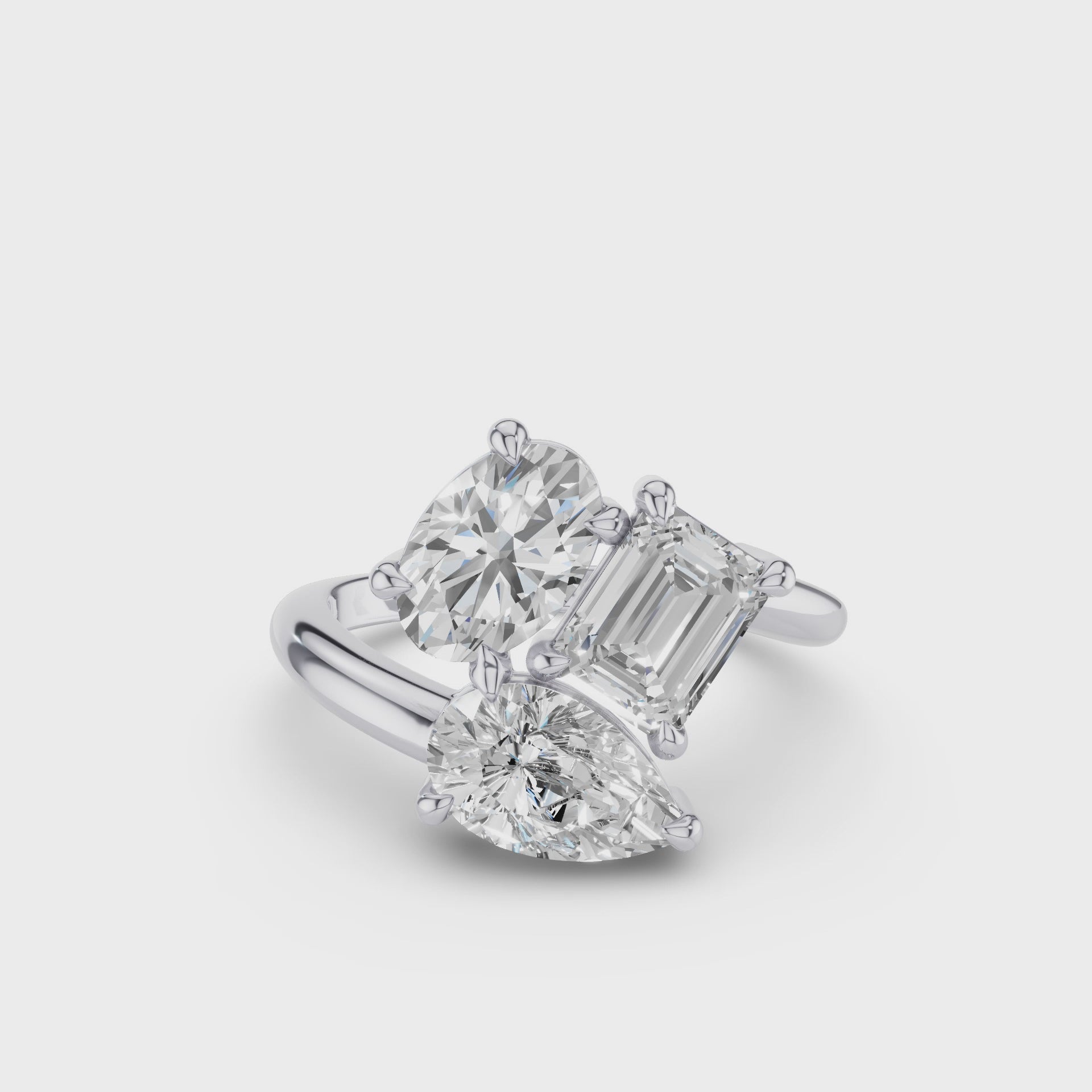 Multi Shape Lab Gown Diamond Cocktail Ring