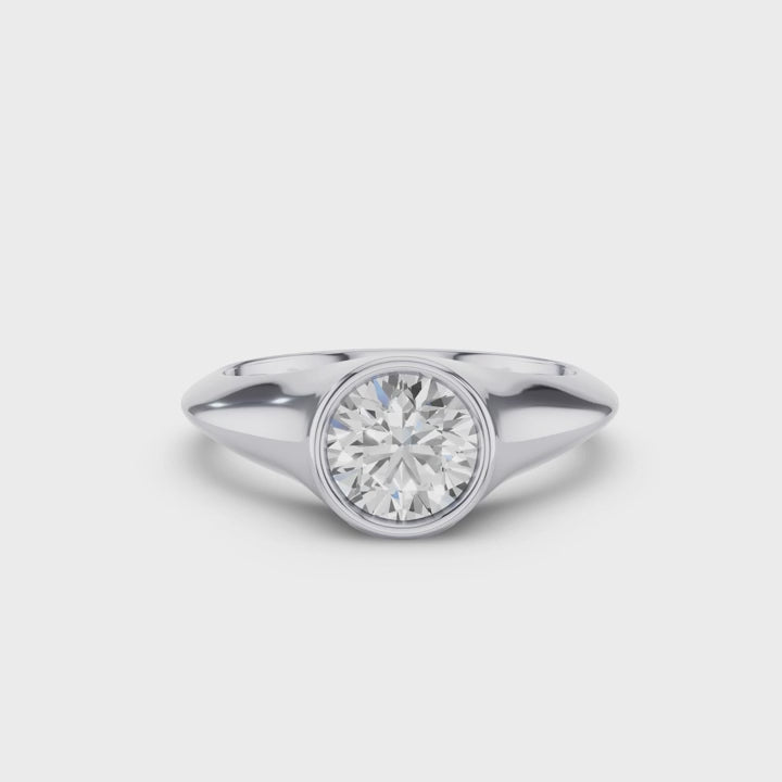 Round Shaped Lab Grown Diamond Classic Ring