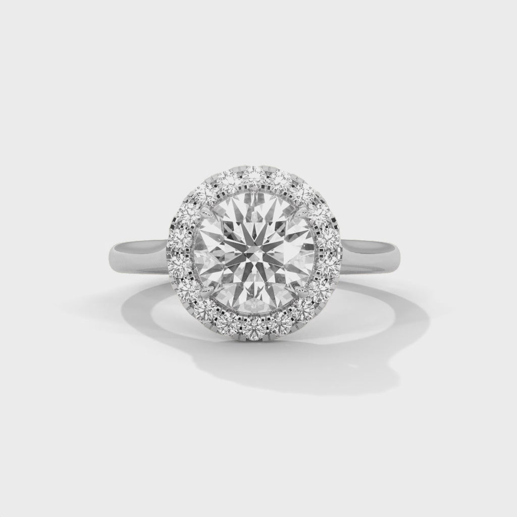 round diamond with white gold 